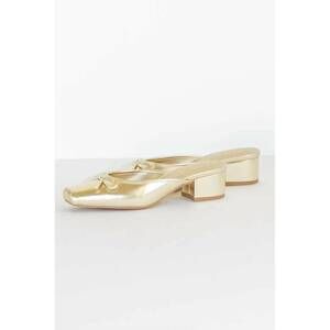 NEW COCONUTS BY MATISSE women's geneva metallic bow mules in gold